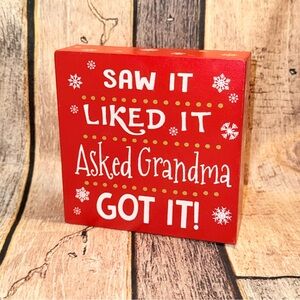 Grandma Decorative Holiday 5” Block Sign